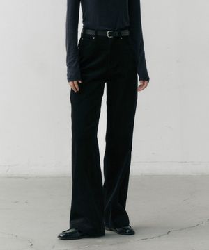 에센셜 와이드 코듀로이 팬츠 블랙