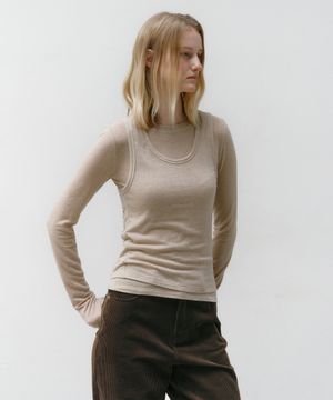 에센셜 레이어드 트윈 세트 베이지