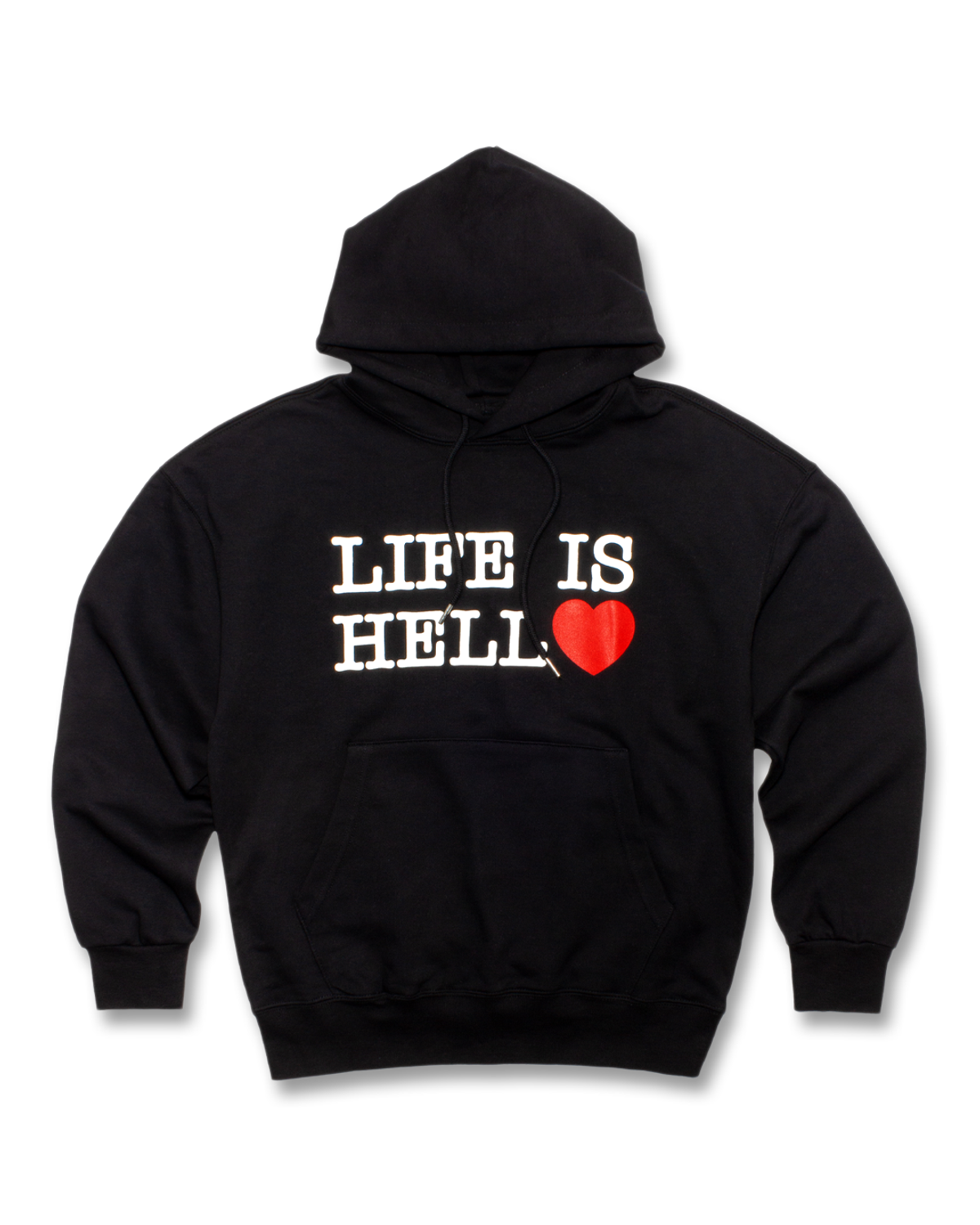 미디엄스(MEDIUMS) LIFE IS HELL Hoodie - Black (라이프 이즈 헬 후드티)