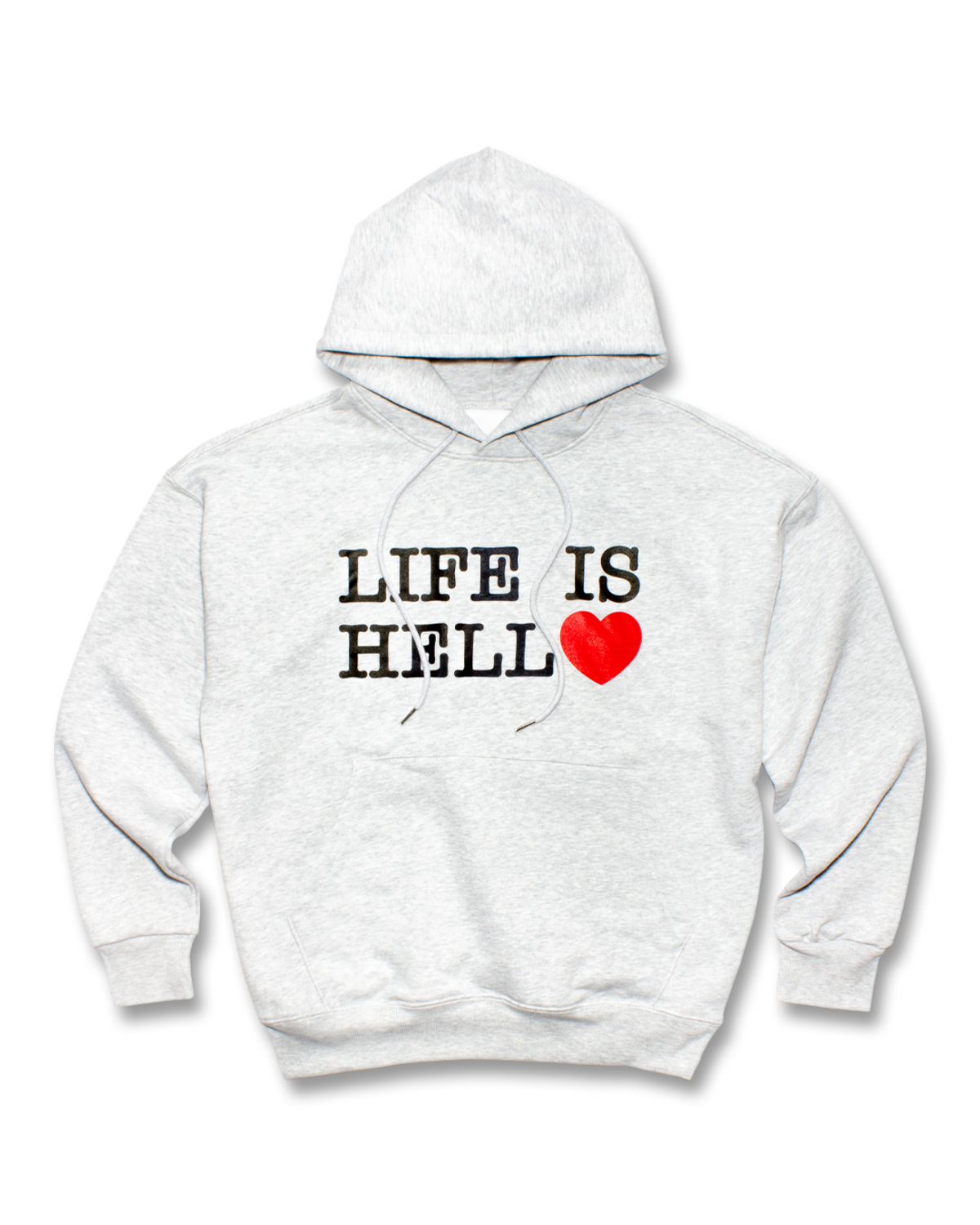 미디엄스(MEDIUMS) LIFE IS HELL Hoodie - Light Gray (라이프 이즈 헬 후드티)