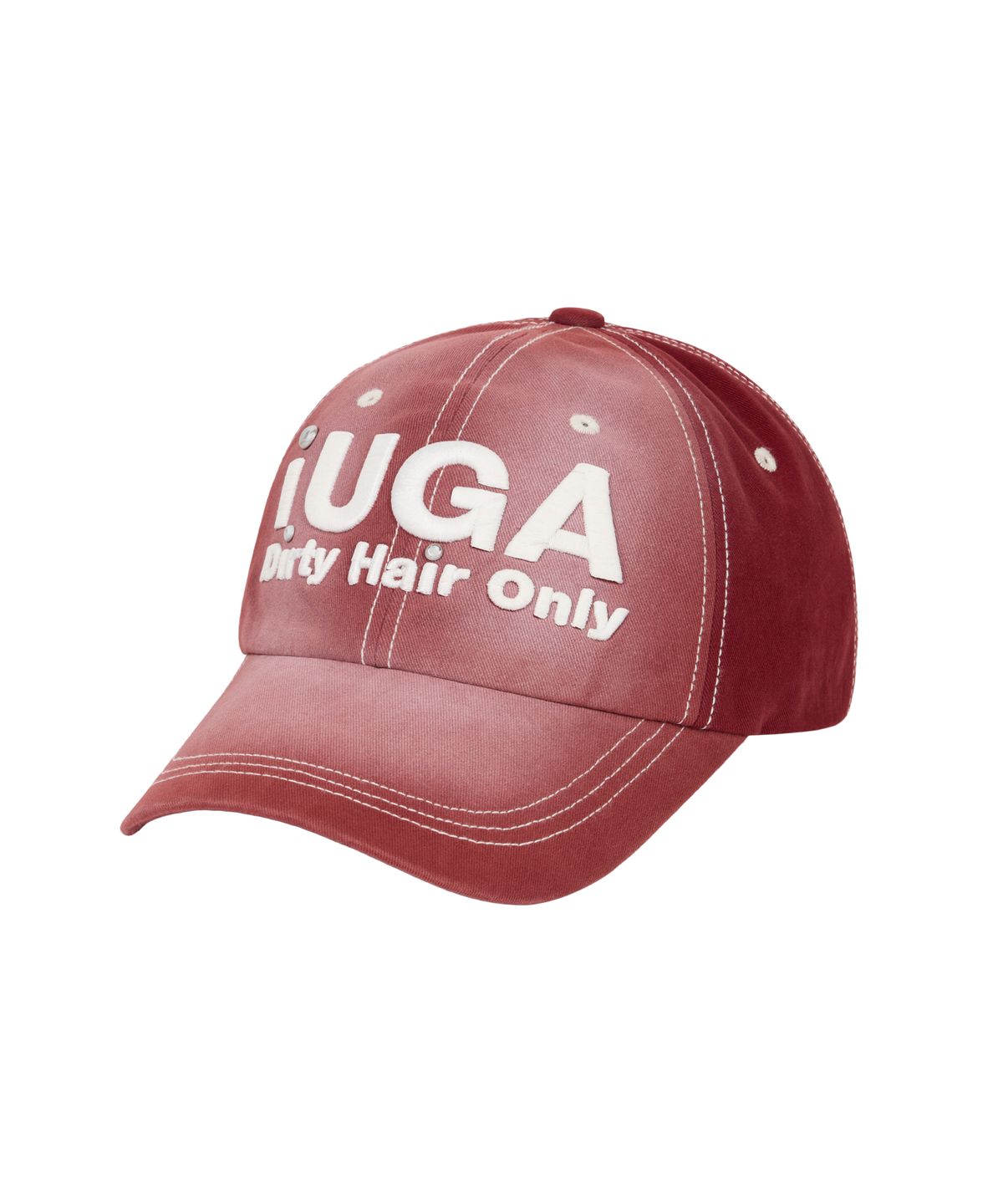 이우가마카라스(IUGAMAKARAS) Washed Embroidery Ball Cap (Pink)