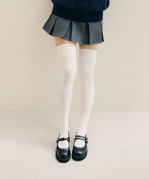 넉넉 컬러 골지 오버 니삭스_6colors