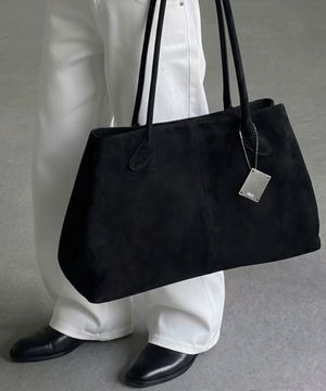 남녀공용 오브제 스웨이드 숄더백