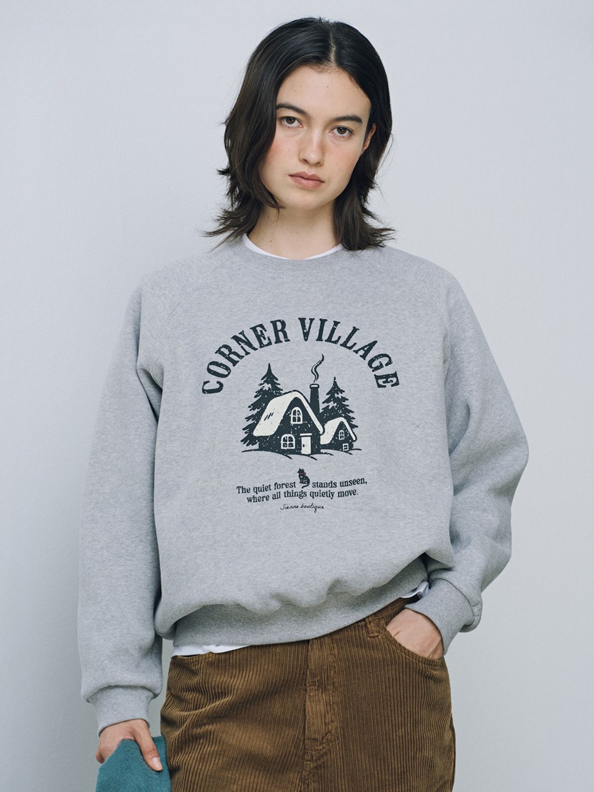 시엔느(SIENNE) The Corner Sweatshirt (Melange Gray)