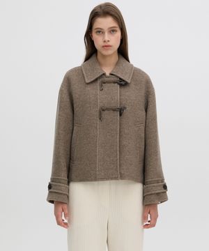 토글 장식 숏기장 핸드메이드 코트  OW5XHA540