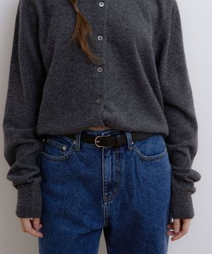 classic frame fake leather belt (T036_black)