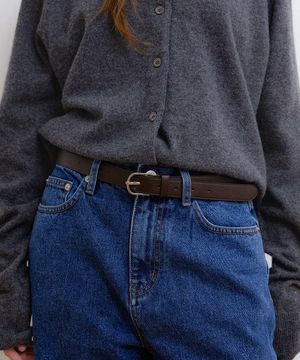 classic frame fake leather belt (T036_brown)