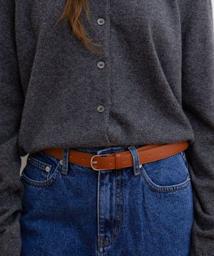 classic frame fake leather belt (T036_tan)