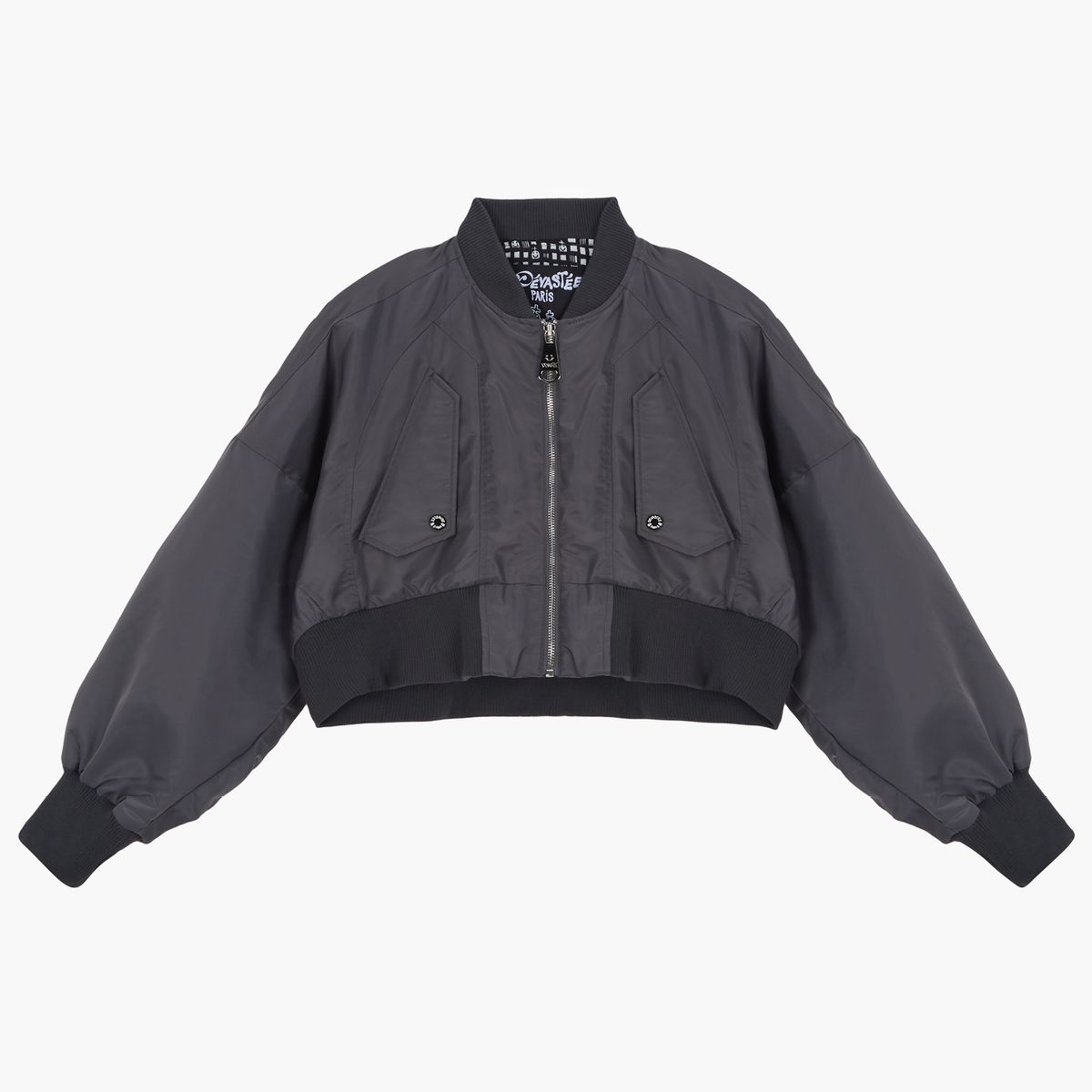데바스테(DEVASTEE) 데바스테 크롭 봄버 재킷 CHARCOAL (S5FWOW005)