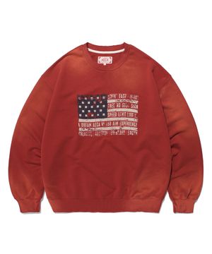 EASY & FREE FLAG SWEAT SHIRTS-BURGUNDY