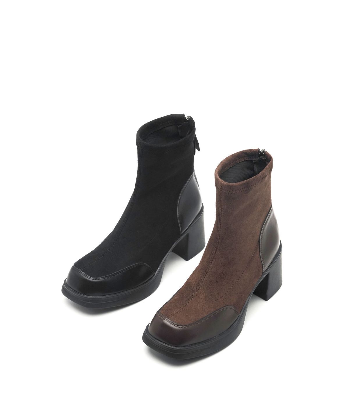 스퍼(SPUR) Coline Layered 스웨이드 플랫폼 앵클 부츠 7.5cm -VA9037 (2color)