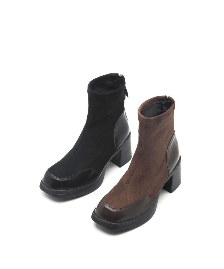 Coline Layered 스웨이드 플랫폼 앵클 부츠 7.5cm -VA9037 (2color)