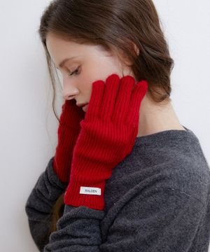 warm rib gloves (G016_red)