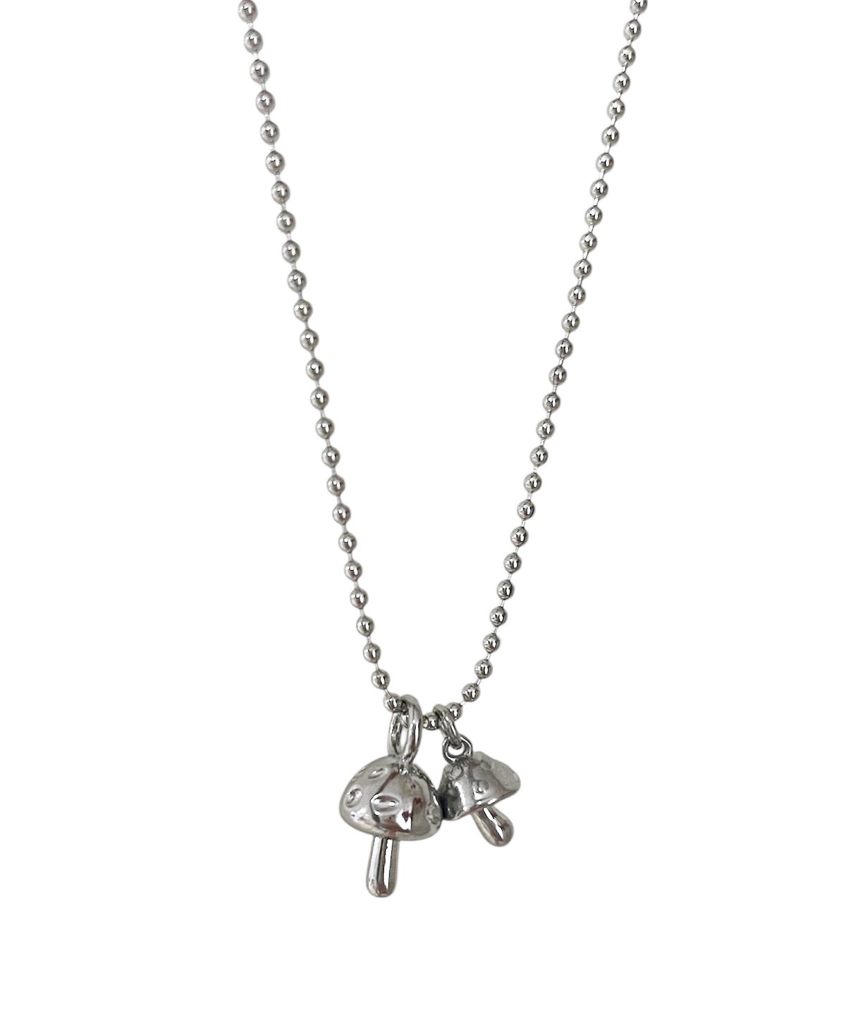 스케이터락(SK8ER ROCK) Pick Mushrooms Ball Chain Necklace ((streel))