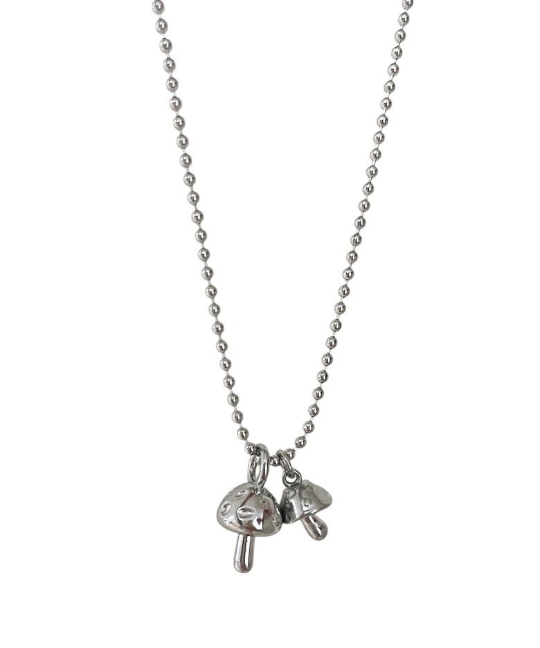 Pick Mushrooms Ball Chain Necklace ((streel))