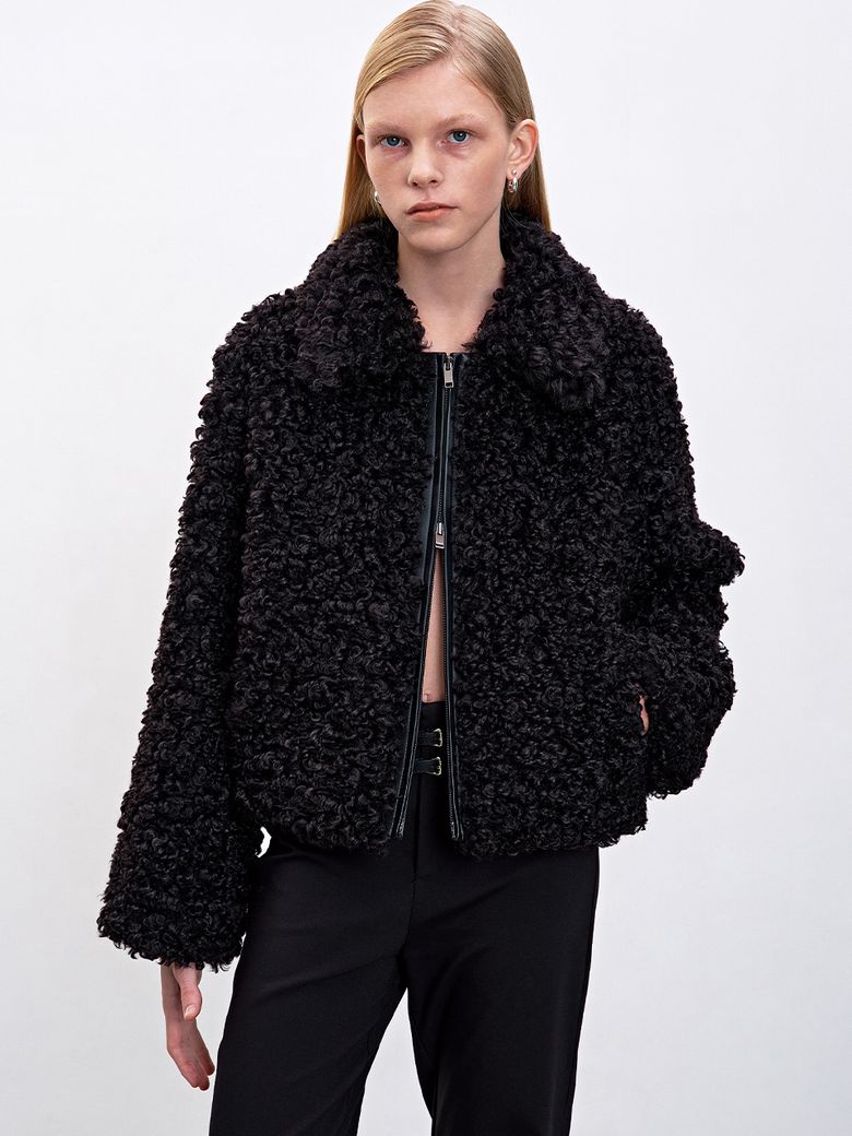 NUE FAUX SHEARLING JACKET BLACK