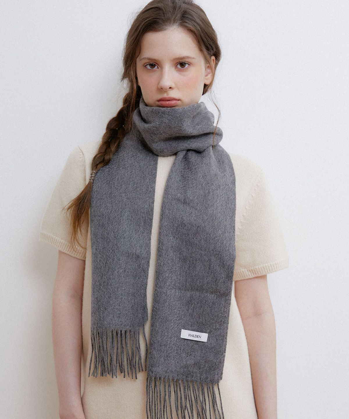 할렌(HALDEN) premium pure cashmere 100 muffler (M043_charcoal)