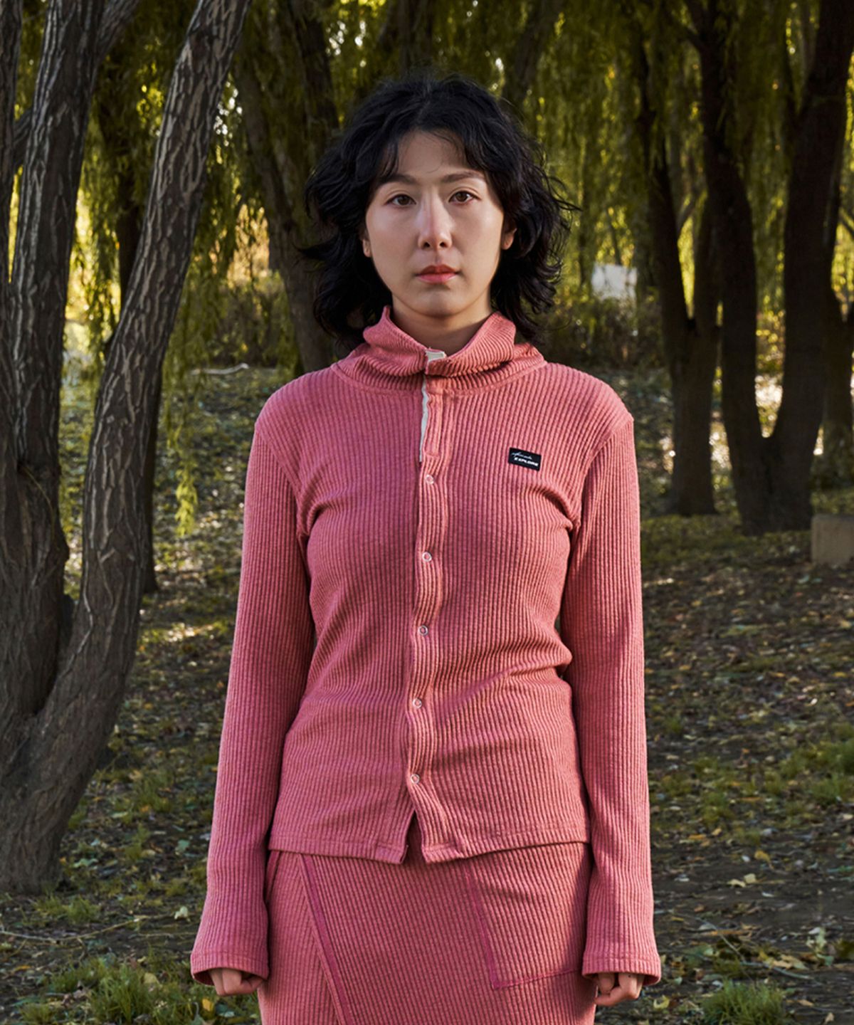 사파리 술라 익스플로어(SAFARI SULA EXPLORE) 컨버터블 하이넥 니트 가디건 인 핑크