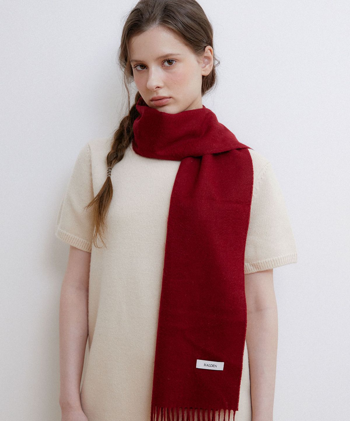 할렌(HALDEN) premium pure cashmere 100 muffler (M043_burgundy)