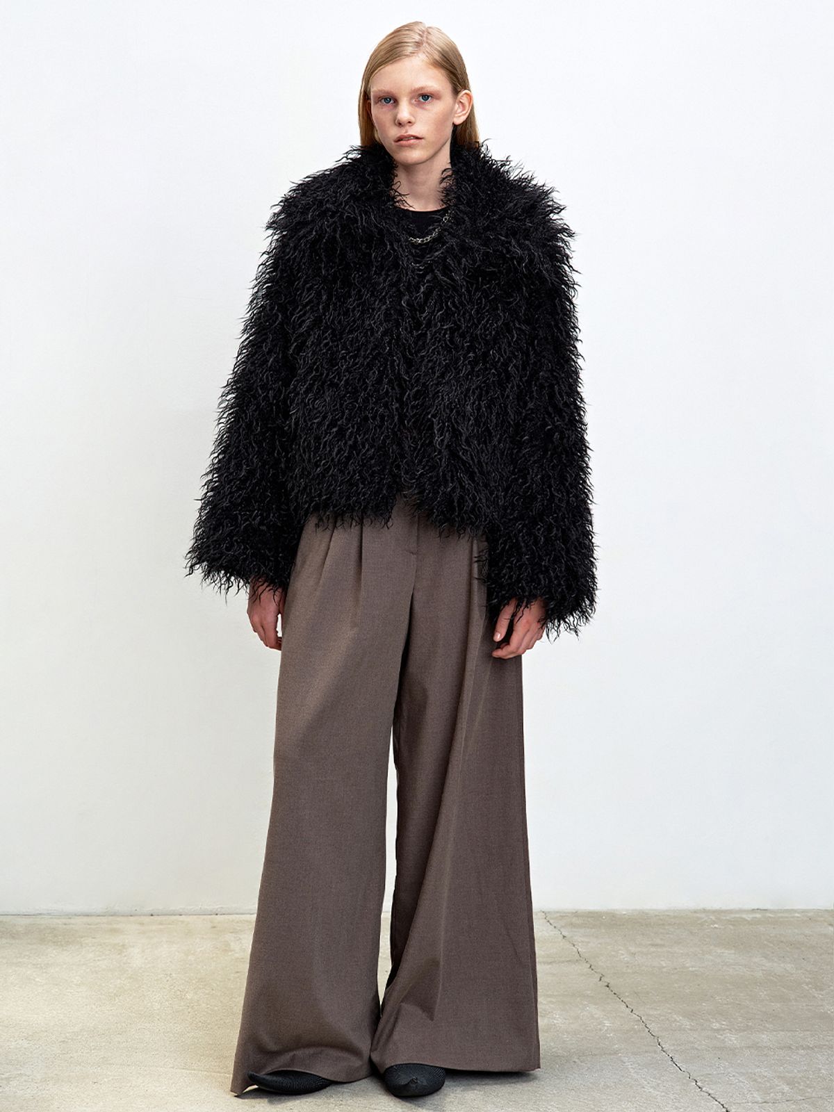 해브레스(HAVELESS) TALIA FAUX FUR JACKET BLACK
