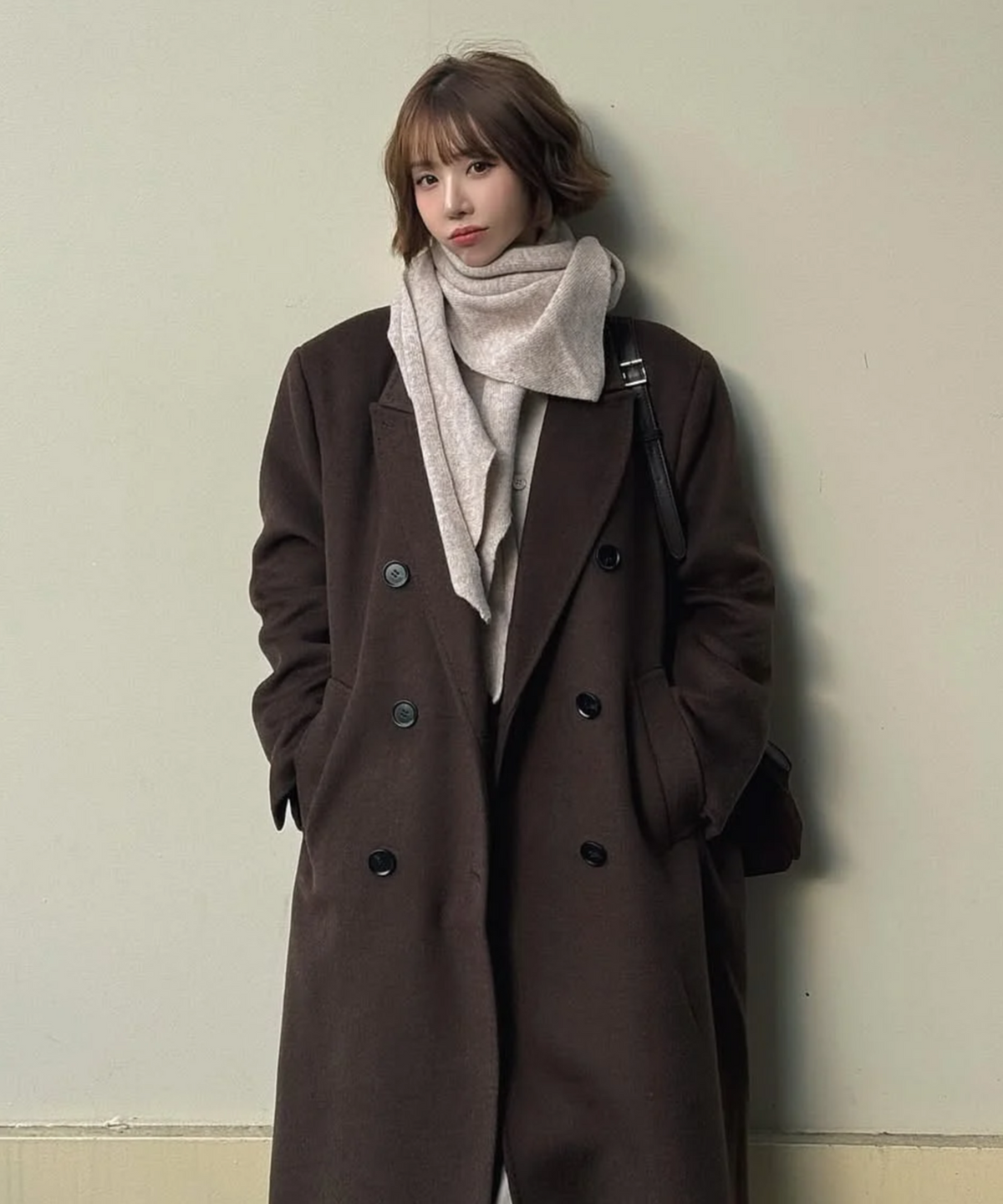 제너럴아이디어(GENERALIDEA) 더블 브레스티드 울 롱코트 [DARK BROWN] / WBE3L10507