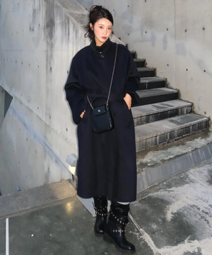 발마칸 싱글 핸드메이드 롱코트 [DARK NAVY] / WBE3L10510