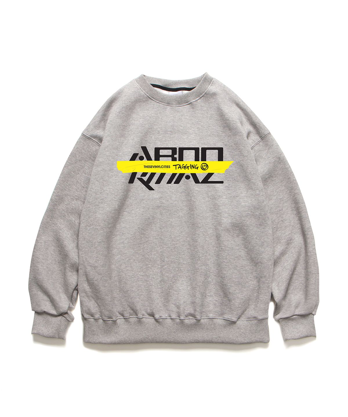앱놀머씽(ABNORMALTHING) 태깅 루즈핏 맨투맨 그레이 (TAGGING CREWNECK GREY)