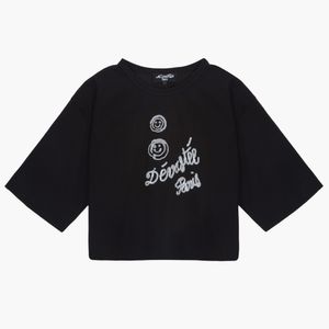 오버핏 크롭 티셔츠 BLACK (S5FWTP007)