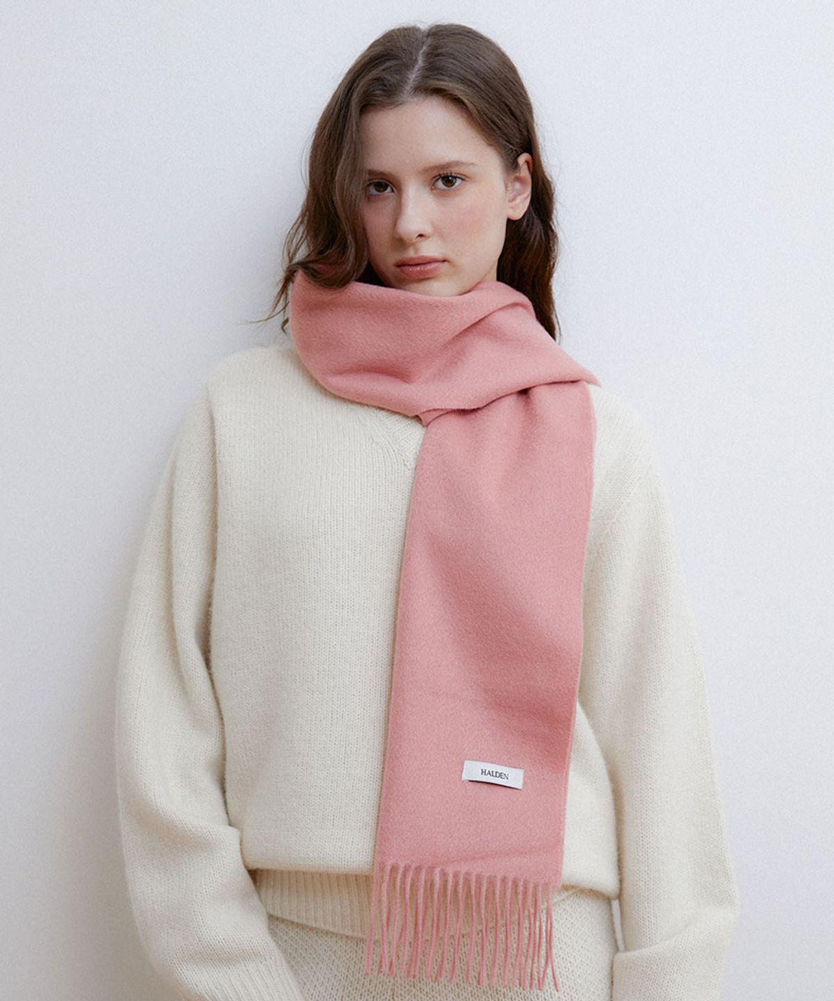 할렌(HALDEN) essential cashmere 100 muffler (M044_pink)