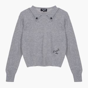 카라 자카드 탑 LIGHT GREY (S5FWKT002)