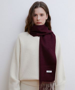 essential cashmere 100 muffler (M044_purple)