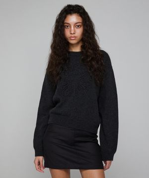 [런웨이] 무궁 스티치 풀오버 니트_차콜