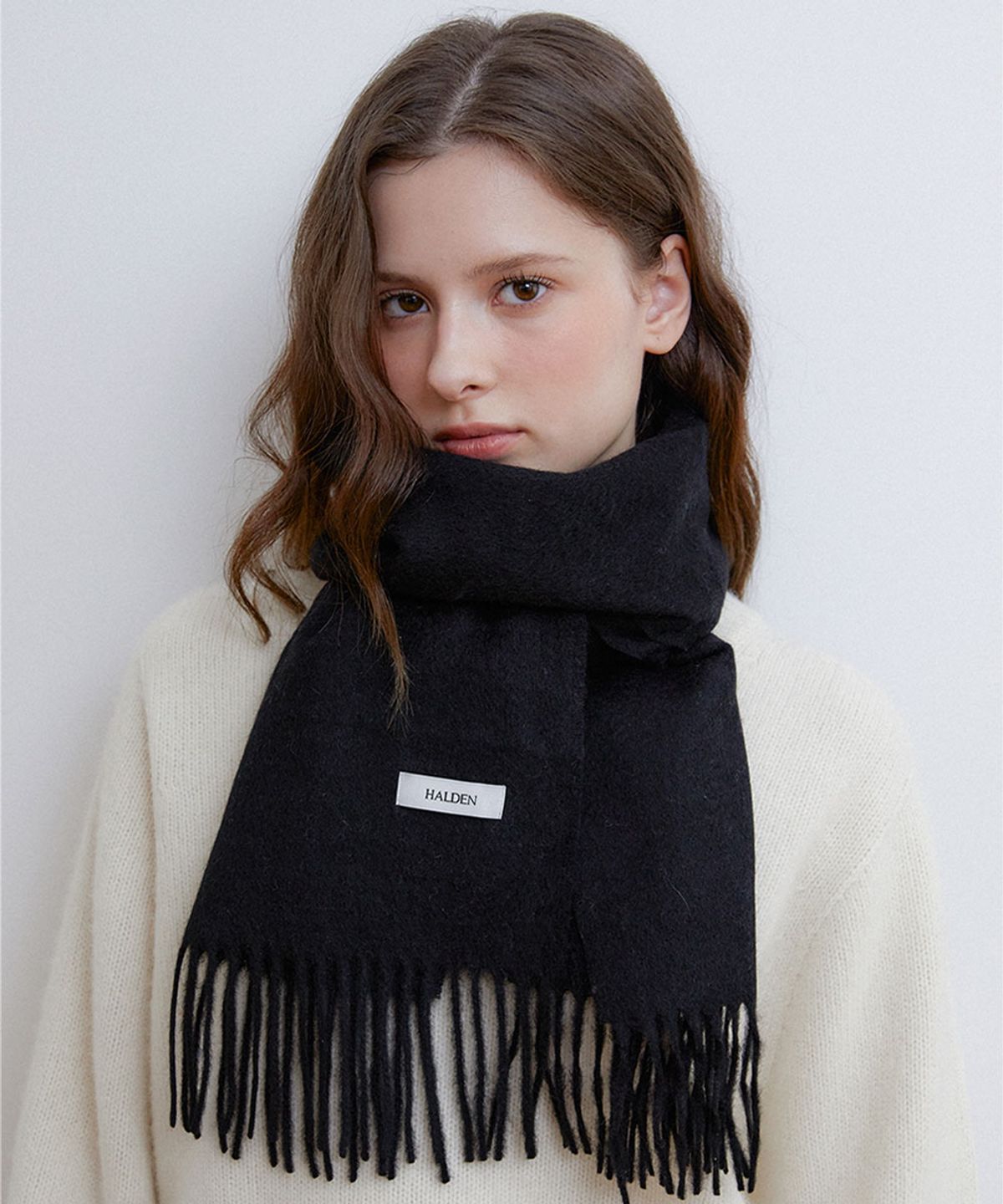 할렌(HALDEN) essential cashmere 100 muffler (M044_black)