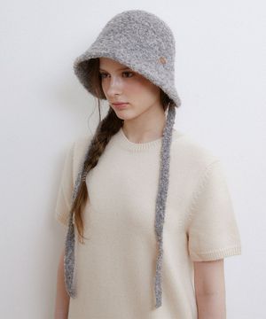 cozy boucle bonnet hat (C069_grey)