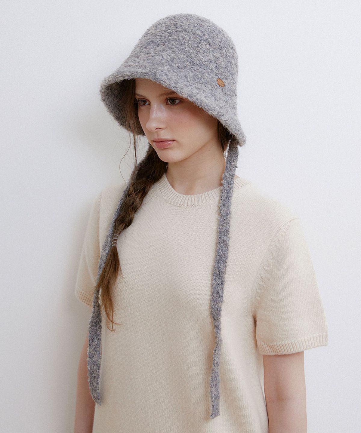 할렌(HALDEN) cozy boucle bonnet hat (C069_grey)