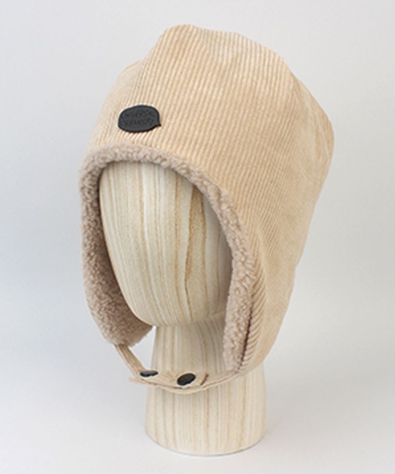 Gentle Corduroy Beige Earflap Cap 귀달이모자