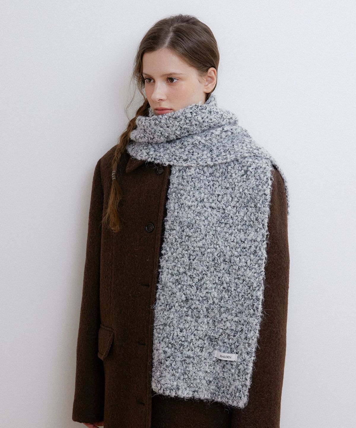 할렌(HALDEN) bokashi boucle touch muffler (M045_whiteblack)