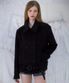 Belt Half-neck Wool Jacket [Black]