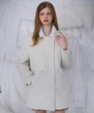 Two-button Wool Half Coat [Ivory]