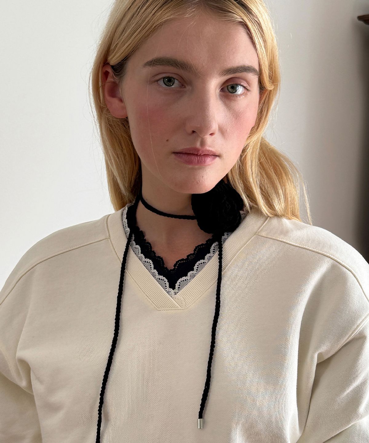 시눈(SINOON) Knit Rose Tie (Black)