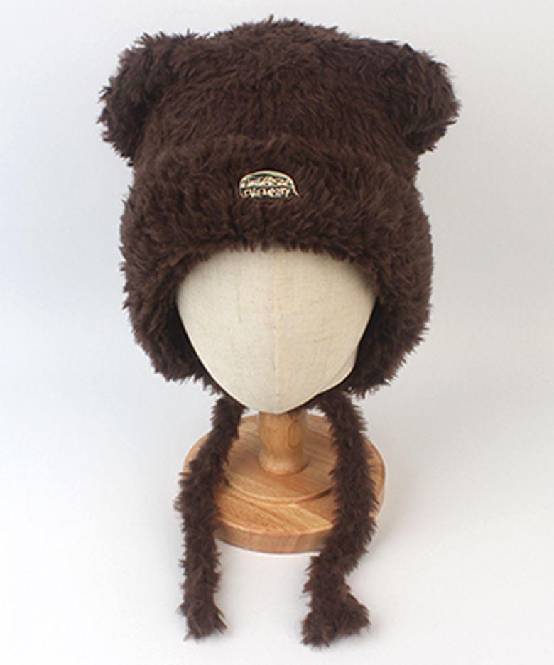 Bear Fur Brown Bonnet Hat 털모자