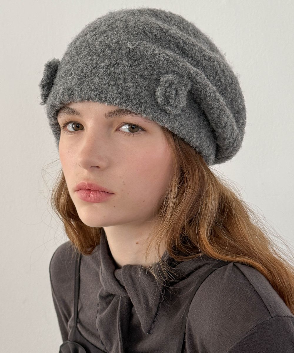帽子 SINOON Flower Beanie (Melange Grey) MUSINSA | SINOON Flower Beanie (Melange Grey)