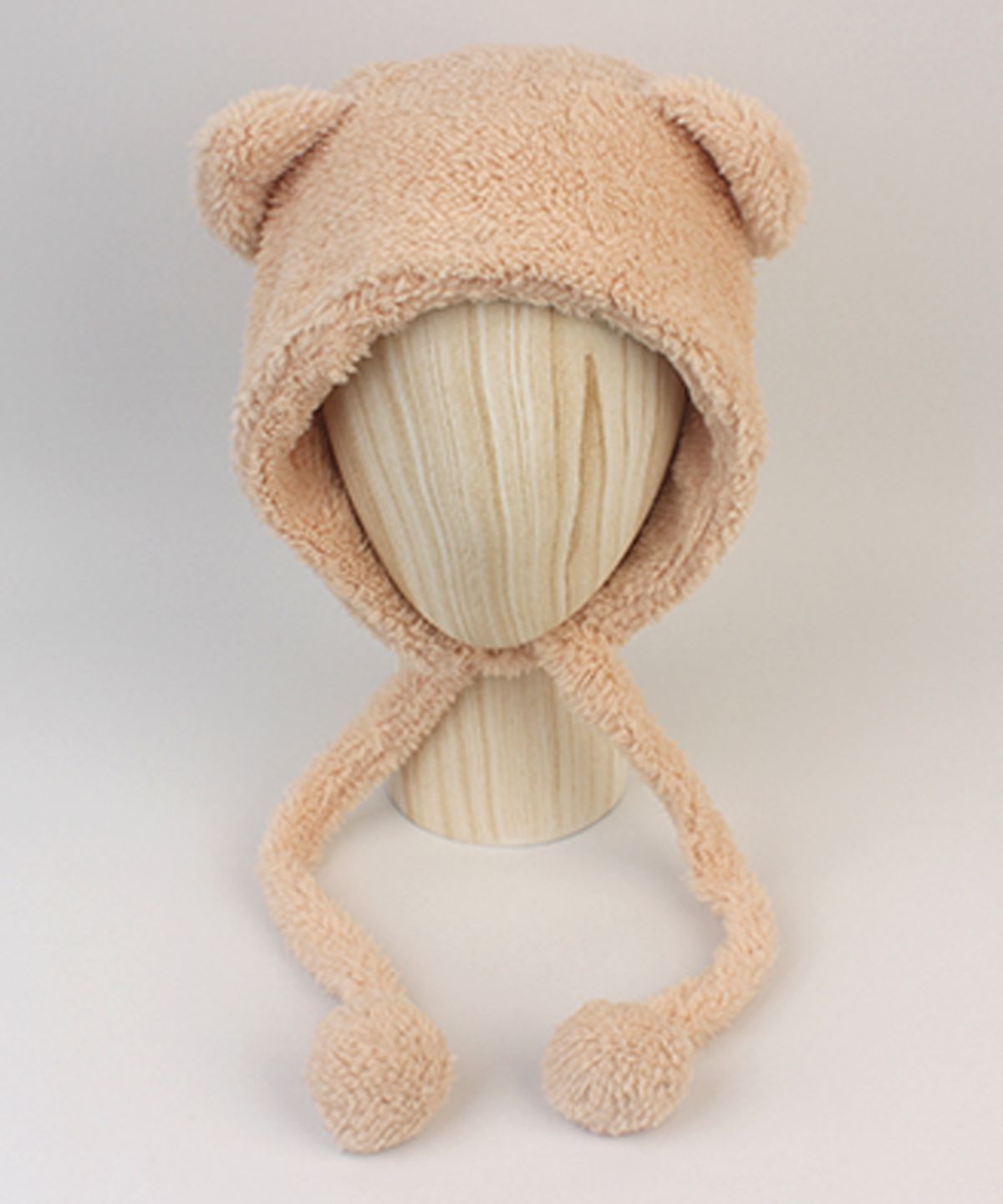 유니버셜 케미스트리(UNIVERSAL CHEMISTRY) Bear Soft Fleece Beige Bonnet Hat 곰돌이모자