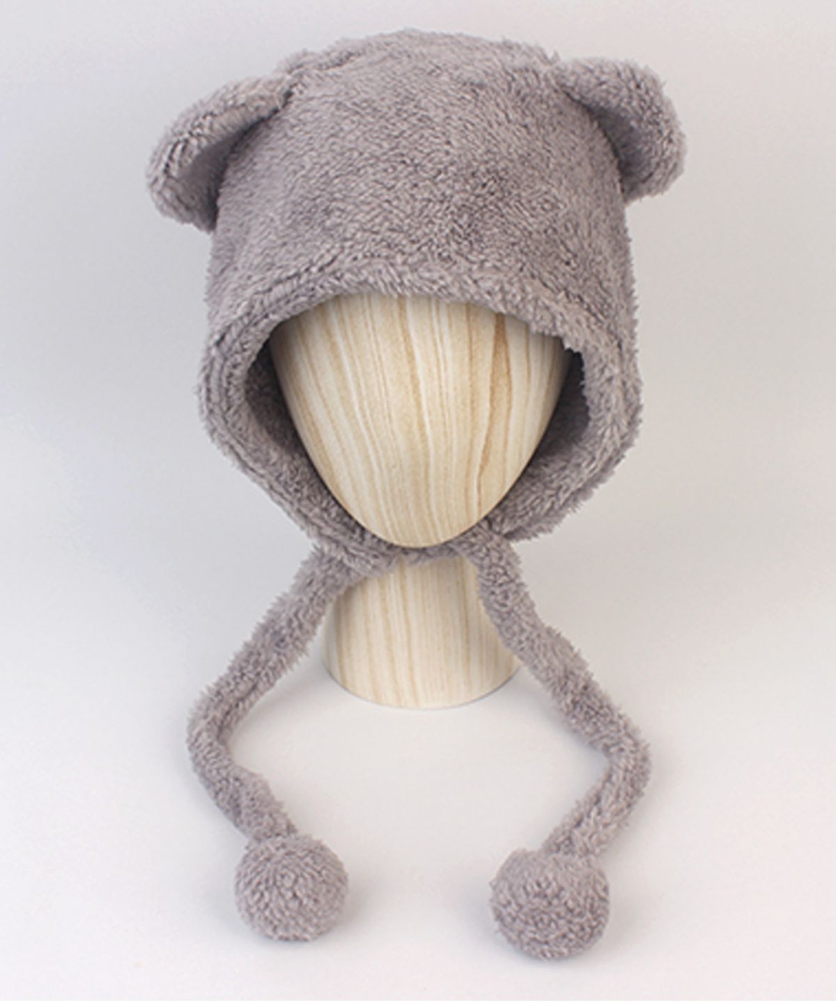 유니버셜 케미스트리(UNIVERSAL CHEMISTRY) Bear Soft Fleece Gray Bonnet Hat 곰돌이모자