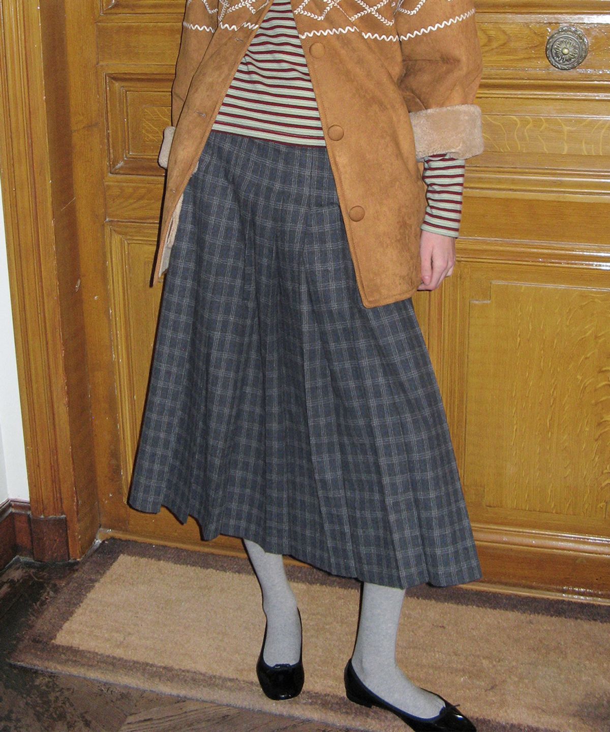 시눈(SINOON) SN Pleated Wrap Skirt (Grey)