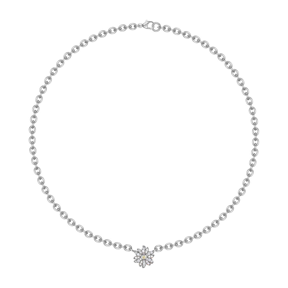 스쿠도(SCUDO) Cuore Bold Stone Chain Necklace