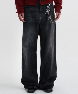 레가시 와이드 데님 팬츠 토르블랙