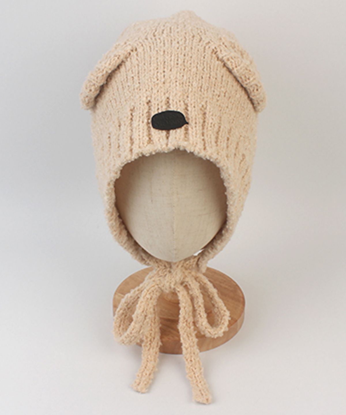 유니버셜 케미스트리(UNIVERSAL CHEMISTRY) Bear Knit Beige Bonnet Hat 곰돌이모자