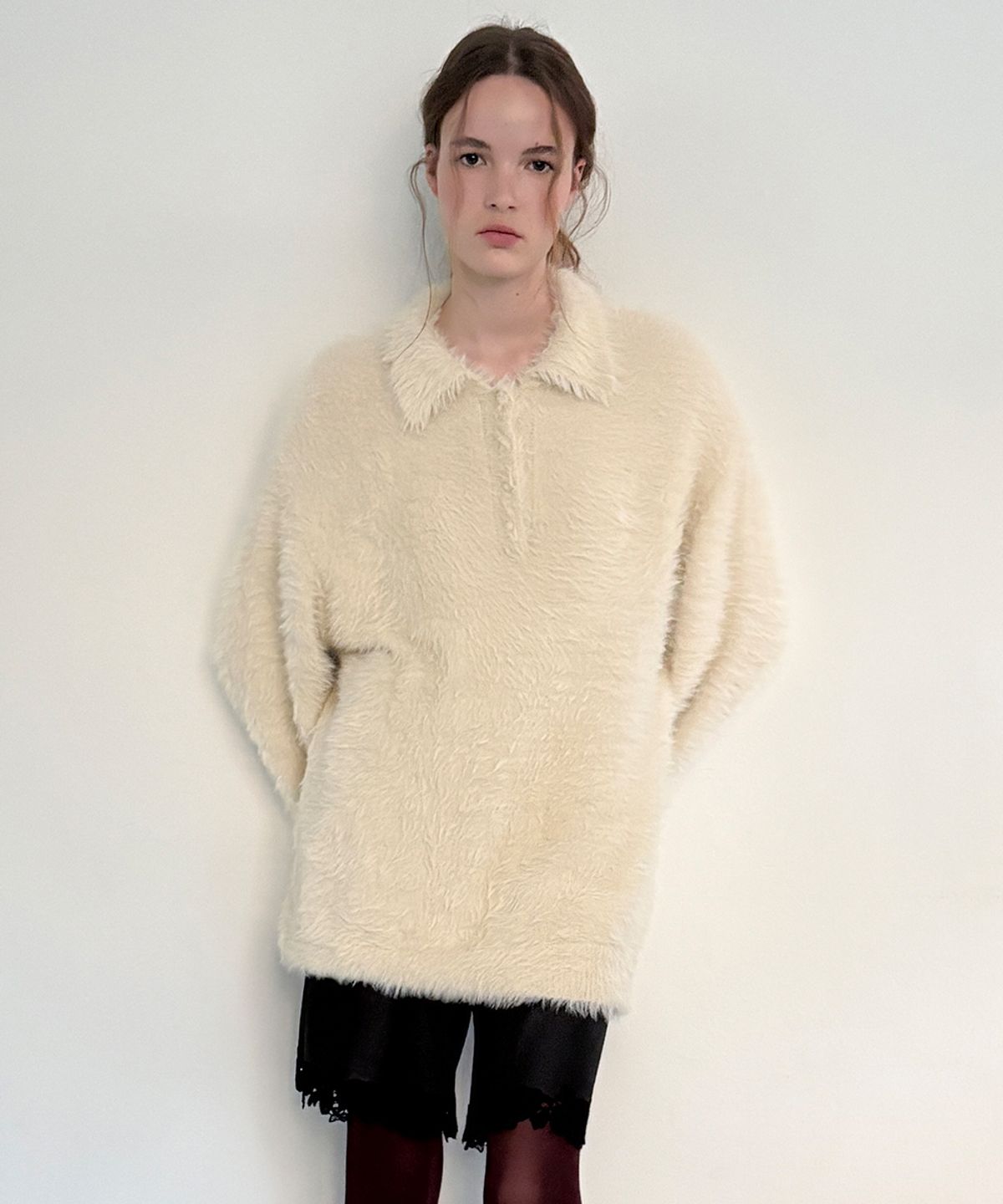 시눈(SINOON) SN Hairy Button Pullover (Beige)