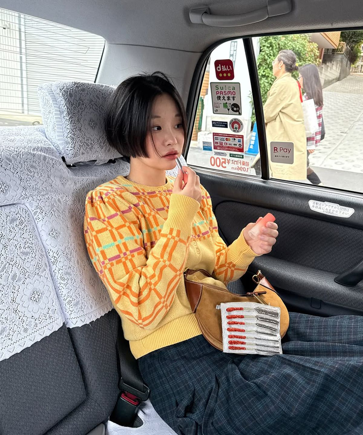 시눈(SINOON) Prism Stripe Knit Cardigan (Yellow)